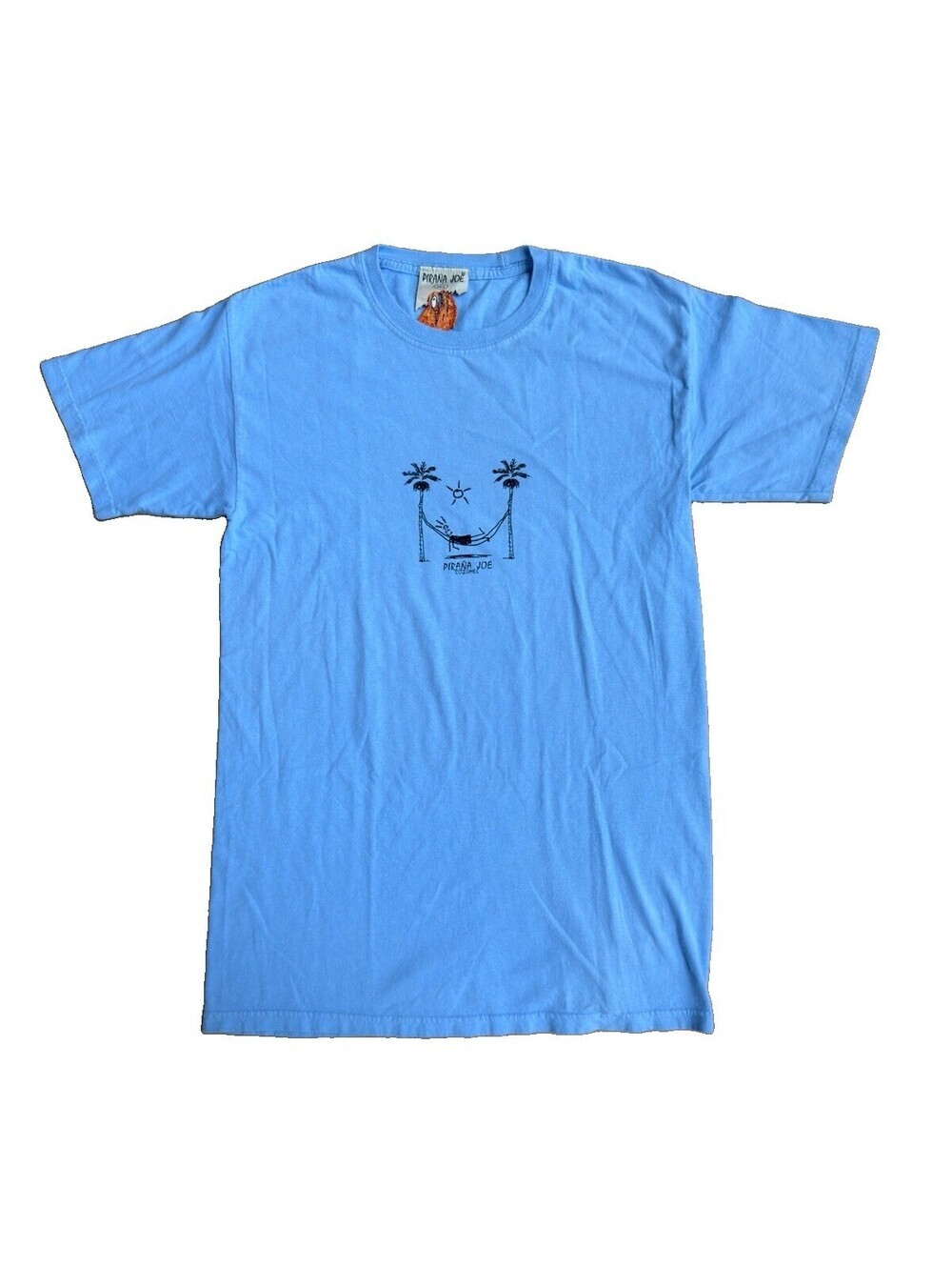 Pirana Joe Cozumel Mexico T Shirt Small Blue Beach Hammock Graphic Travel Tee